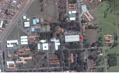 Figura 1 – Imagem aérea da Universidade Estadual Paulista, campus de Rio Claro,  em vista parcial