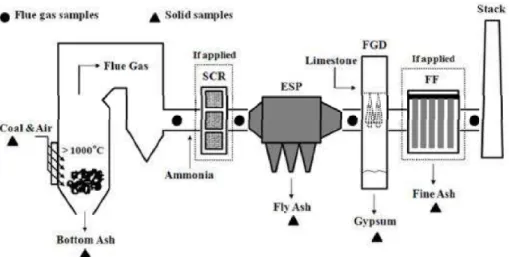 Fig. 1. Sampling locations in tested power plants.