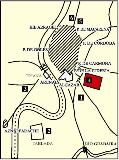 FIGURA 4 – Mapa: Cerco de Sevilha (1248) 