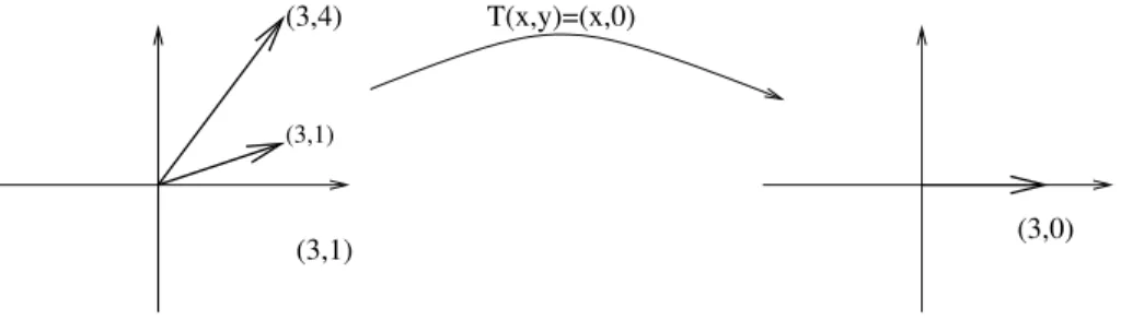 Figura 1: v 1 e v 2 s˜ao LI; T (v 1 ) e T (v 2 ) s˜ao LD.