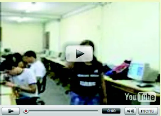 Figura 06 – Vídeo gravado na sala de aulas (laboratório). Alunos se apresentando e usando Libras e inglês 