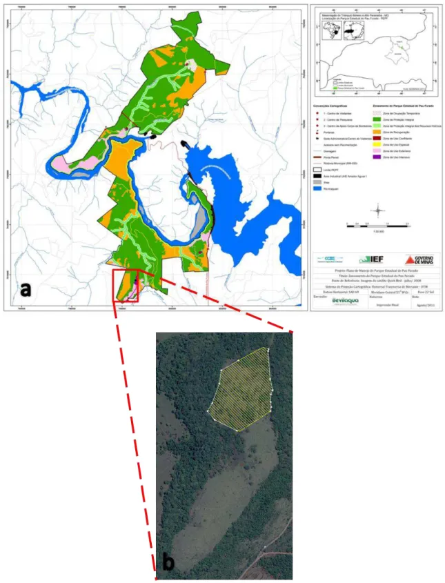 Figura  1.1  -  Localização  do  Parque  Estadual  do  Pau  Furado,  entre  os  municípios  de  Uberlândia  e  Araguari,  MG