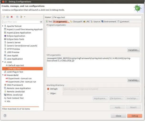 Figura 4.3: Congurações de JUnit do Eclipse.