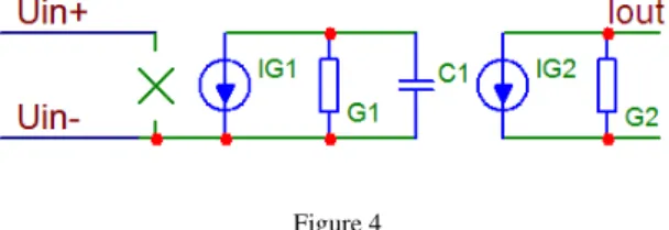 Figure 4 describes the simplified model of a potential operation amplifier in one of  the branches