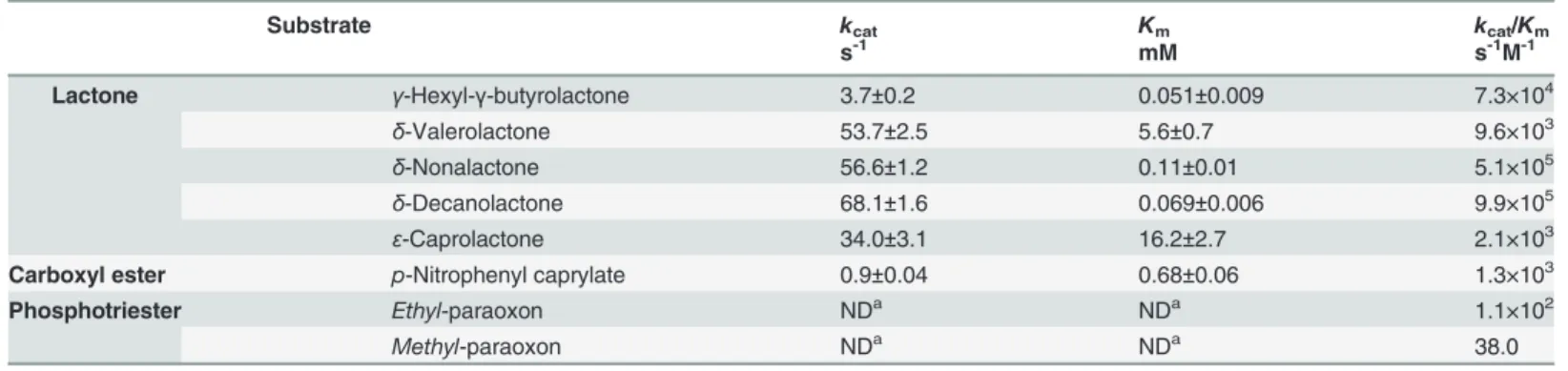 Table 1. Kinetic parameters for GkaP at 75°C.
