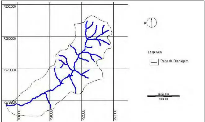 Figura 7. Mapa da rede de drenagem da microbacia do Arroio Ajuricaba - Marechal Cândido  Rondon (PR)