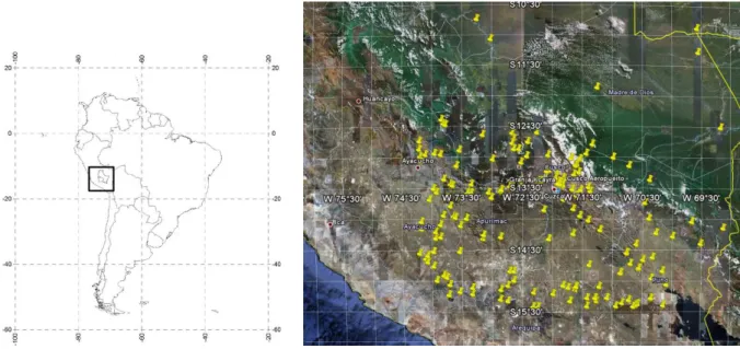 Figure 1. Region Cusco-Apurimac in the Peruvian Central Andes and the respective available climate stations