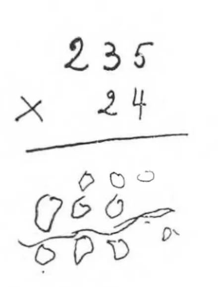 Fig.  6.1.  M u lt ip lic a ç ã o   fe ita   p o r   u m   d o e n t e   a g r á f ic o   p a r a   n ú m e r o s 