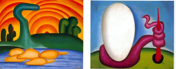 Fig. 3- Tarsila do Amaral. “Sol Poente” (1929) | Fig. 4. Tarsila do Amaral. “O Ovo ou Urutu”