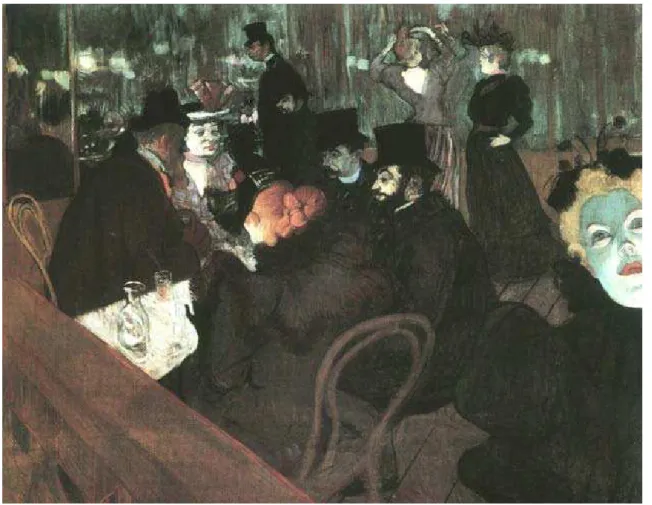 Figura 8 – HENRY de TOULOUSE-LAUTREC, No Moulin Rouge, 1893-95, óleo sobre tela, 123 x 141 cm, Art Institute of Chicago.