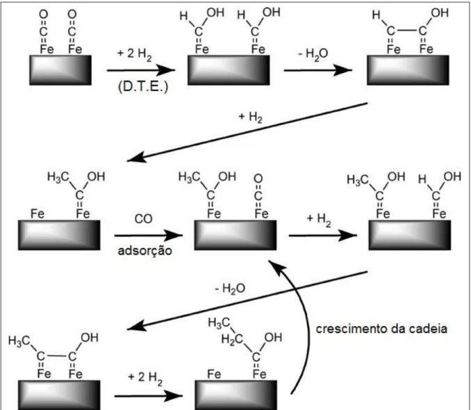 Figura 2.8 – Representação do mecanismo do hidroxicarbeno. A determinação das taxas para cada etapa (DTE)  estão indicadas no esquema