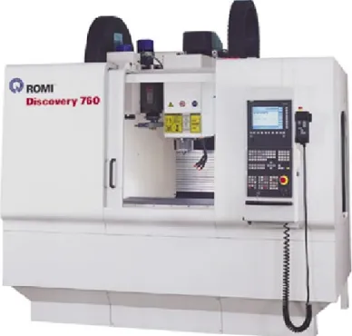 Figura 3.11 – Fresadora CNC, modelo Discovery 760 da Romi, utilizada para realização dos  ensaios (ROMI, 2014)