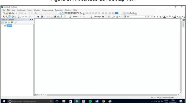 Figura 3: A interface do ArcMap 10.1 