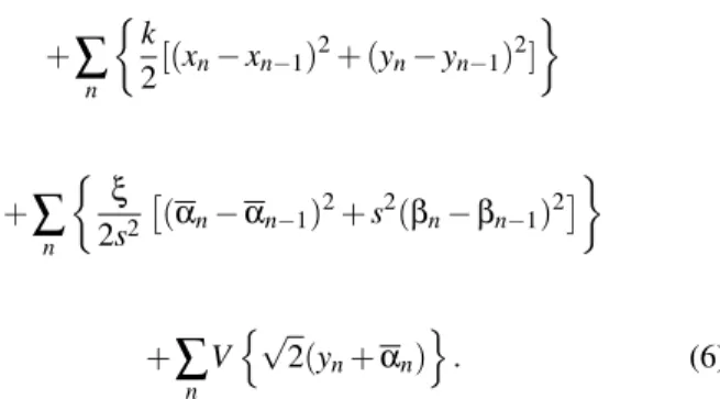 FIG. 1: Mechanical model consisting of two connected chains of oscillators mass-spring.