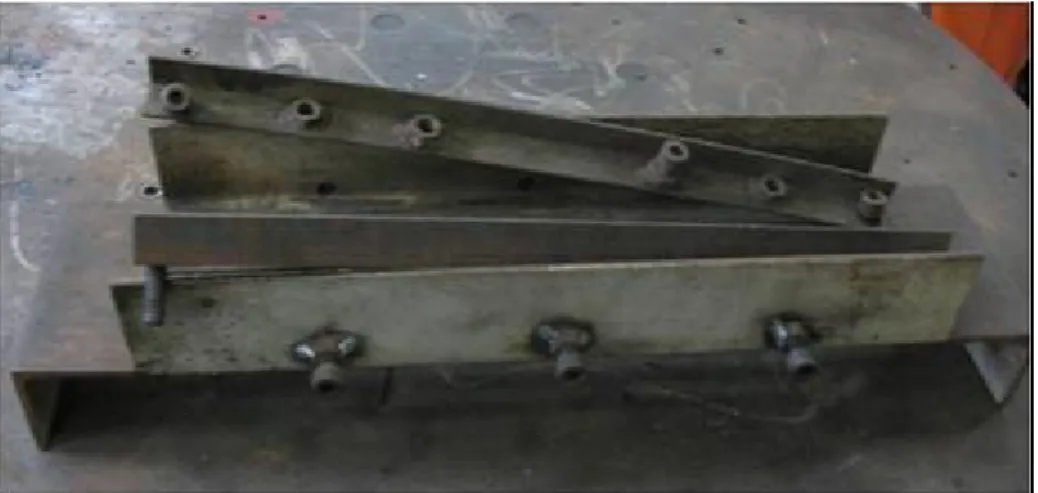 Figura 3.6- Visão geral do suporte para fixação das chapas de teste 