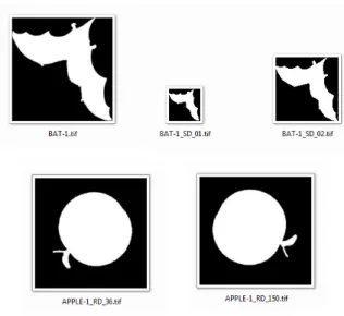 Figura 2.10 Exemplos da base de imagens binárias de silhuetas de objetos Core Experiment CE-Shape- CE-Shape-1 parte A
