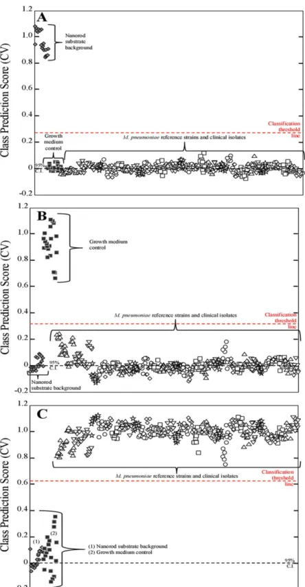 Fig 2. PLS-DA of 32 M. pneumoniae clinical isolates, including reference strains M129 and FH