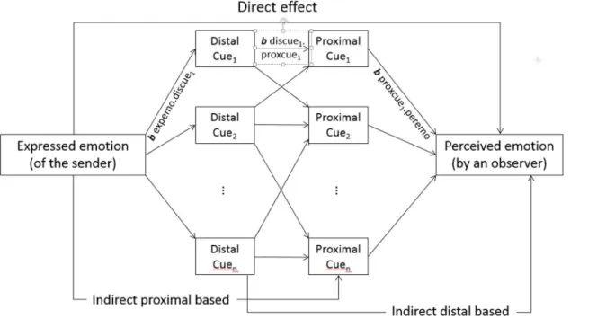 Fig 3. Graphic illustration for an extended model (path analysis with separate distal and proximal cues).