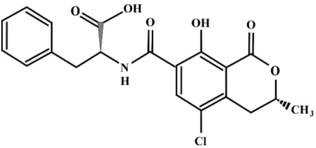 Fig. 3. The structural formula of ochratoxin A. 