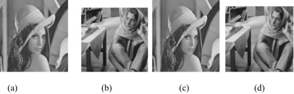 Fig. 4: (a) CI: Baboon (b) PL: Cameraman  (c) Stego Image (d) Retrieved PL 