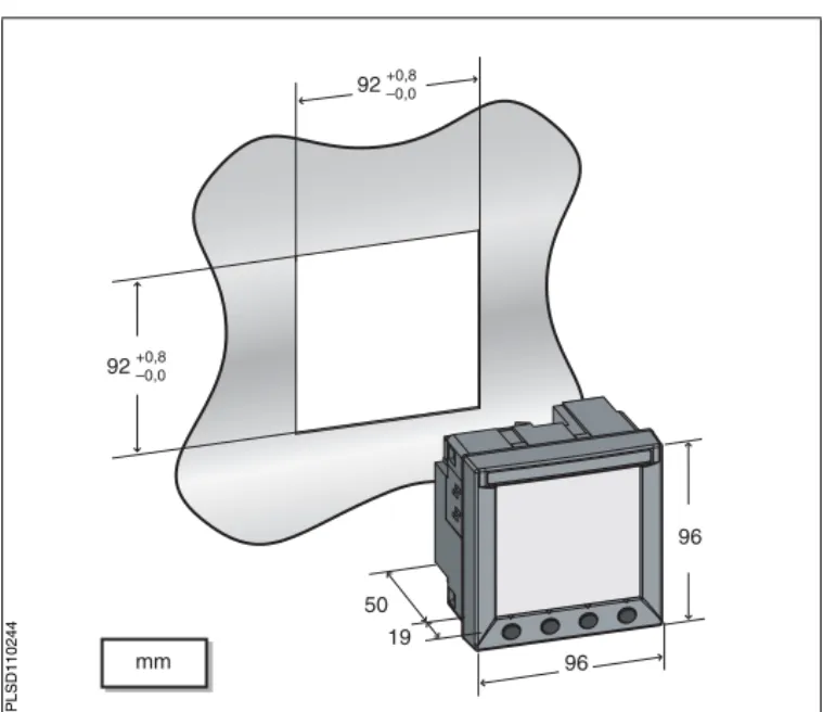 Figure  3 – 1:  Dimensiones  de la central de medida