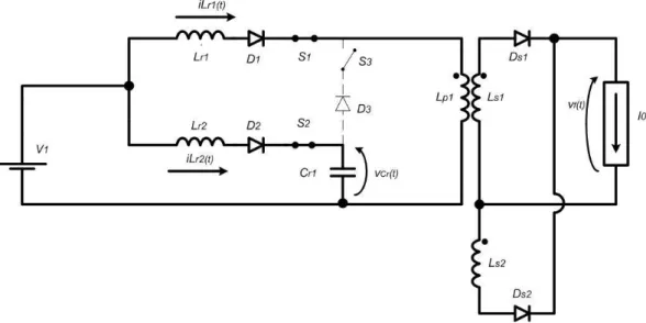Figura 2. 3 Circuito elétrico correspondente à primeira etapa de funcionamento. 
