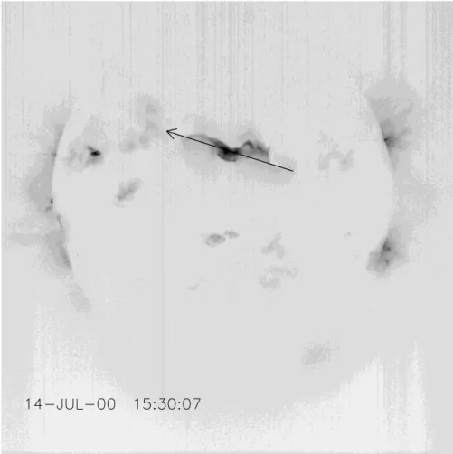 Fig. 3. A negative image of soft X- X-ray observation of solar activity  asso-ciated with storm no
