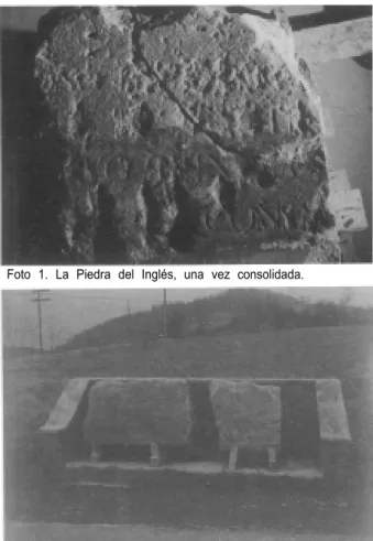 Foto  1.  La  Piedra  del  Inglés,  una  vez  consolidada. 