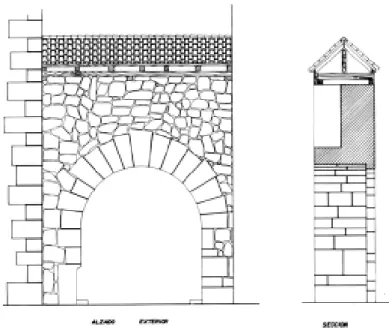Fig  2.  El  Portal  de  Santiago.  Salinas  de  Léniz.  (S.  XVIII)  neda  acuñada  en  Burdeos,  por  el  Conde  Guillermo  Sancho,  entre  los  años  977  y  996