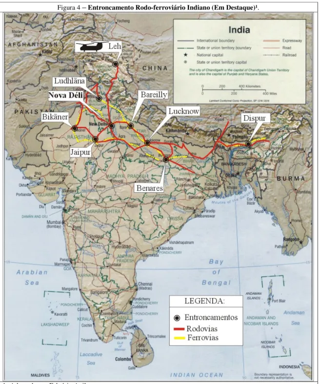 Figura 4  –  Entroncamento Rodo-ferroviário Indiano (Em Destaque)¹. 
