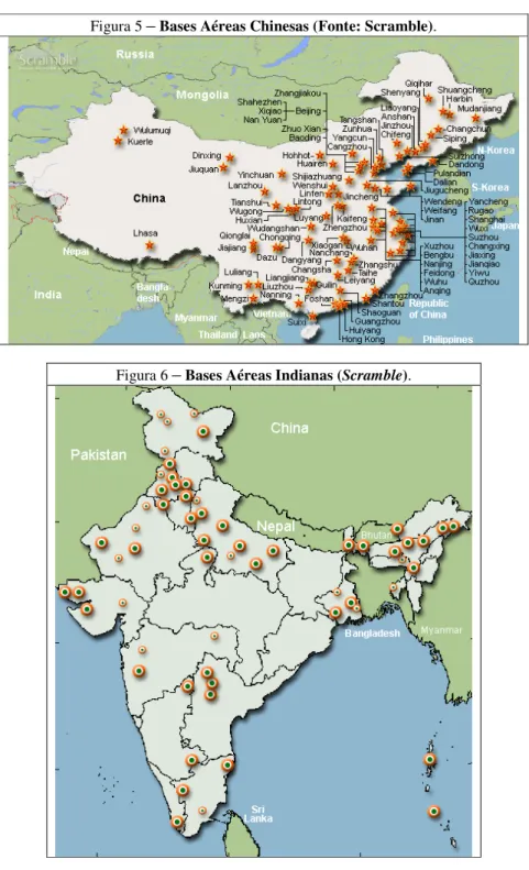Figura 5  –  Bases Aéreas Chinesas (Fonte: Scramble). 