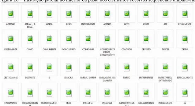 Figura 19 – Pasta dos elementos coesivos sequenciais unipalavras 