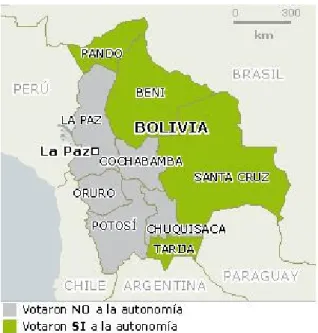 Figura 1: Referendo pela Autonomia na Bolívia 