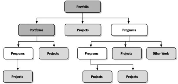 Figura 6: Relações entre portfólio, programas e projetos 
