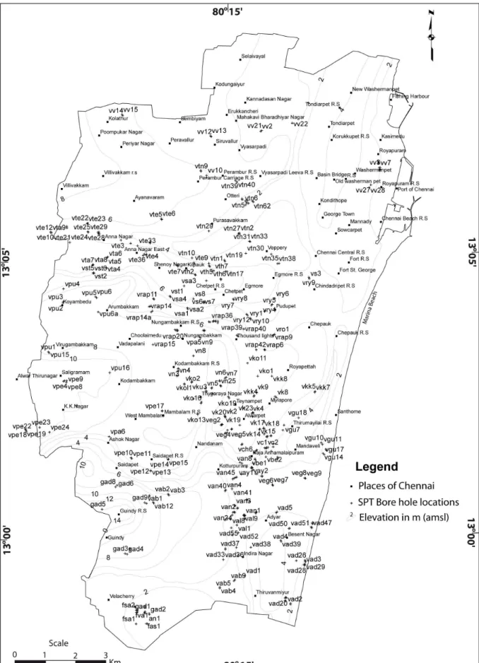 Fig. 3. Location of boreholes used for the geotechnical analysis.
