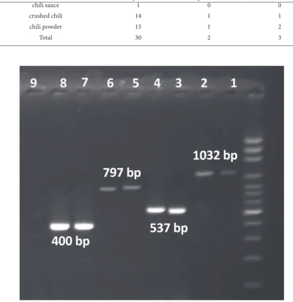 Table 4. Th   e frequencies of occurrence of mycotoxigenic species detected in this study