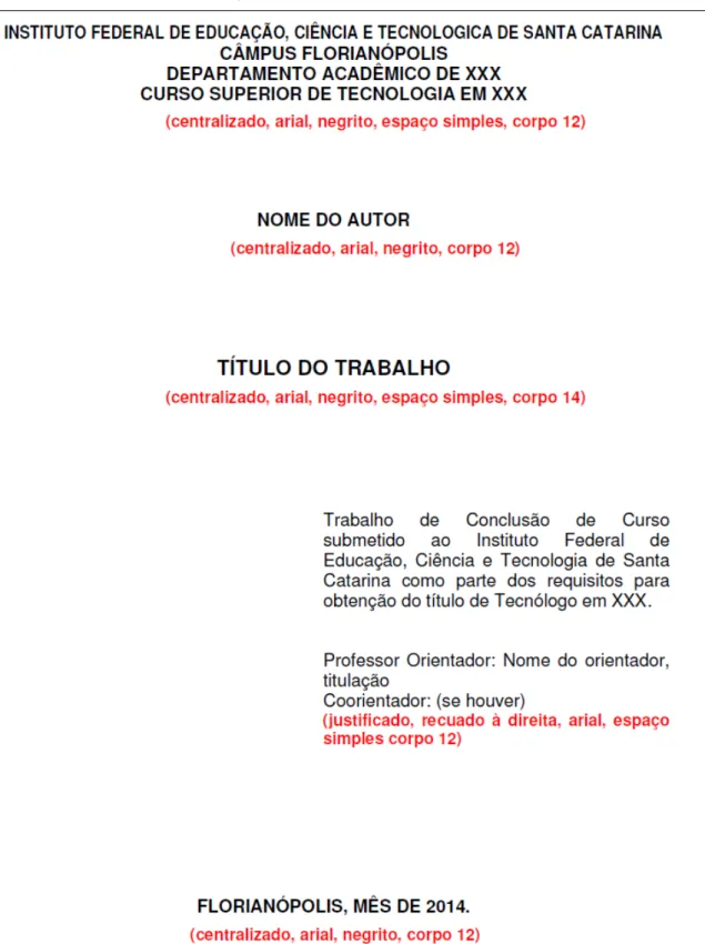 Figura 3 – Modelo de folha de rosto