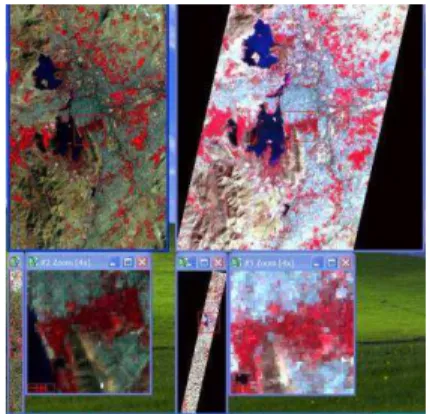 Fig 1 Original radiance and pre-processed Hyperion reflectance  image 