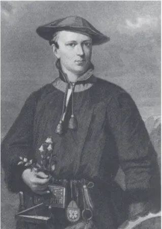 Fig. 2. Portrait of Carl von Linné painted in 1732  (in Lapland dress and with the ﬂ ower named after him,  Linnea borealis).