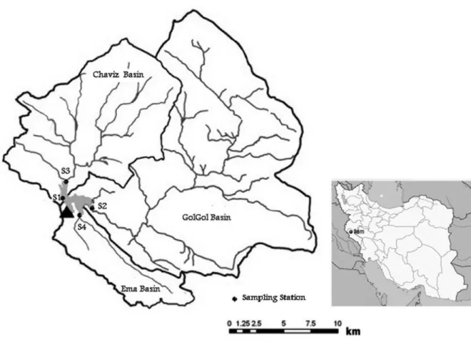 Fig. 1. Location of Ilam reservoir and the sampling point 