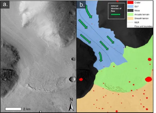Figure 4. Geomorphological interpretation of GLF #146 illustrated in Fig. 3c.