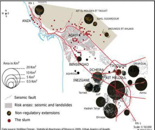 Fig. 6. The illicit urbanization in Agadir in 2004 
