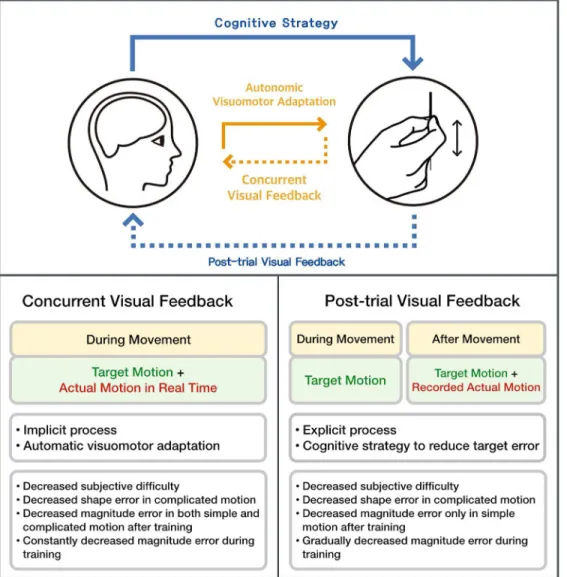 Fig 5. The characteristics of both conditions (concurrent and post-trial VF) are summarized