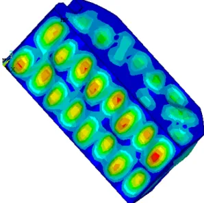 Figure 5  Pressure pattern for coupled “combined” mode at  frequency f=58.26 Hz. 