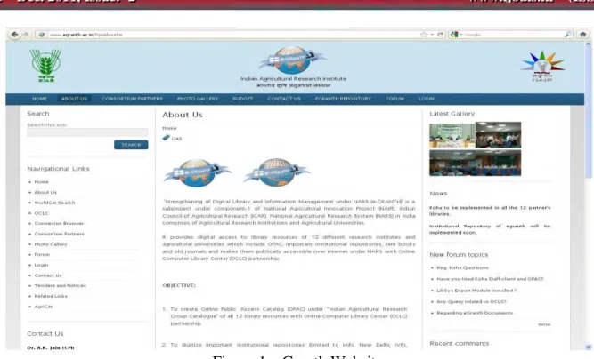 Figure 1: eGranth Website 
