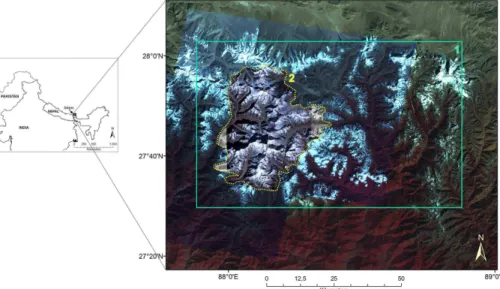 Figure 1. Location map of the study area. The images used in this study: 2000 Landsat, six 44 