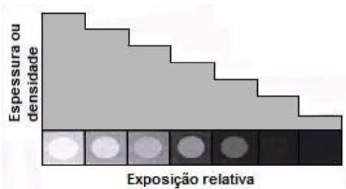 Figura 2 -  Atenuação diferenciada de objetos com diferentes características de espessura e  densidades 