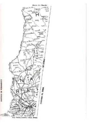 Figura 4 – Linha divisória entre as capitanias de Pernambuco e da Bahia  