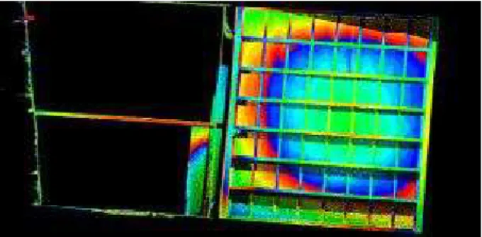 Figure 11 . Elevation Map highlighting ceiling deformations and areas of maximum deflection.