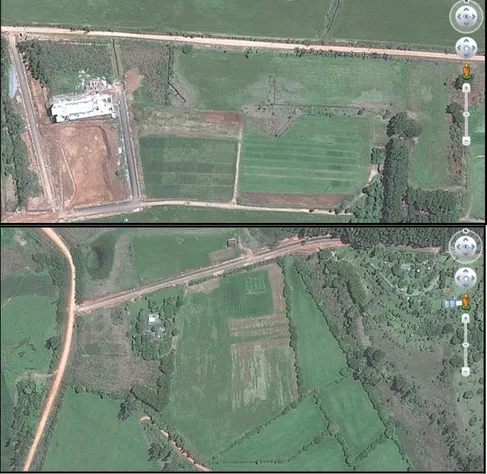 Figura 1: Foto da Área da madame e Área da Coxilha. Fonte: Google Earth. 
